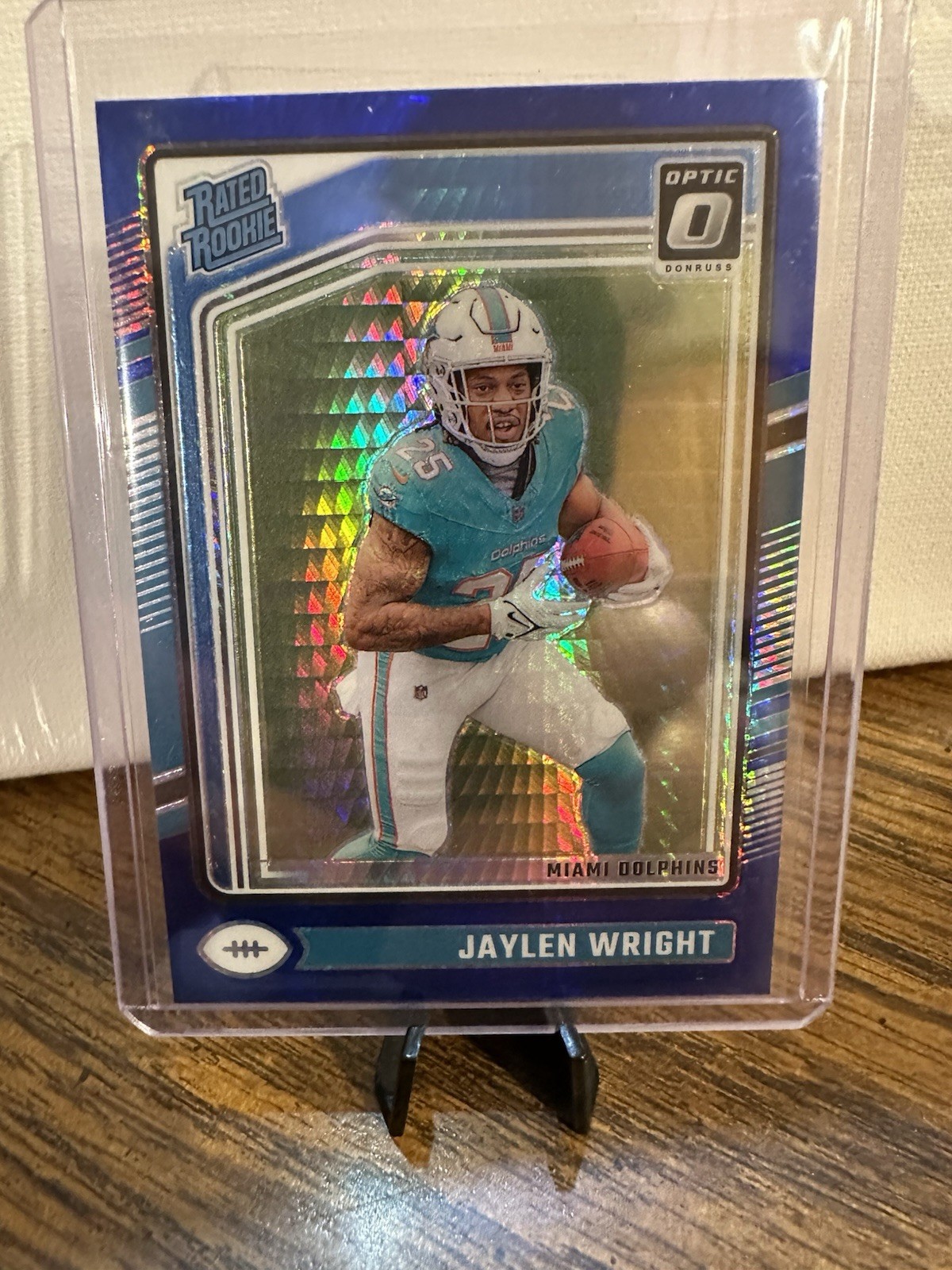 2024 Panini Donruss Optic - Rated Rookie Jaylen Wright #249 Blue Hyper Prizm