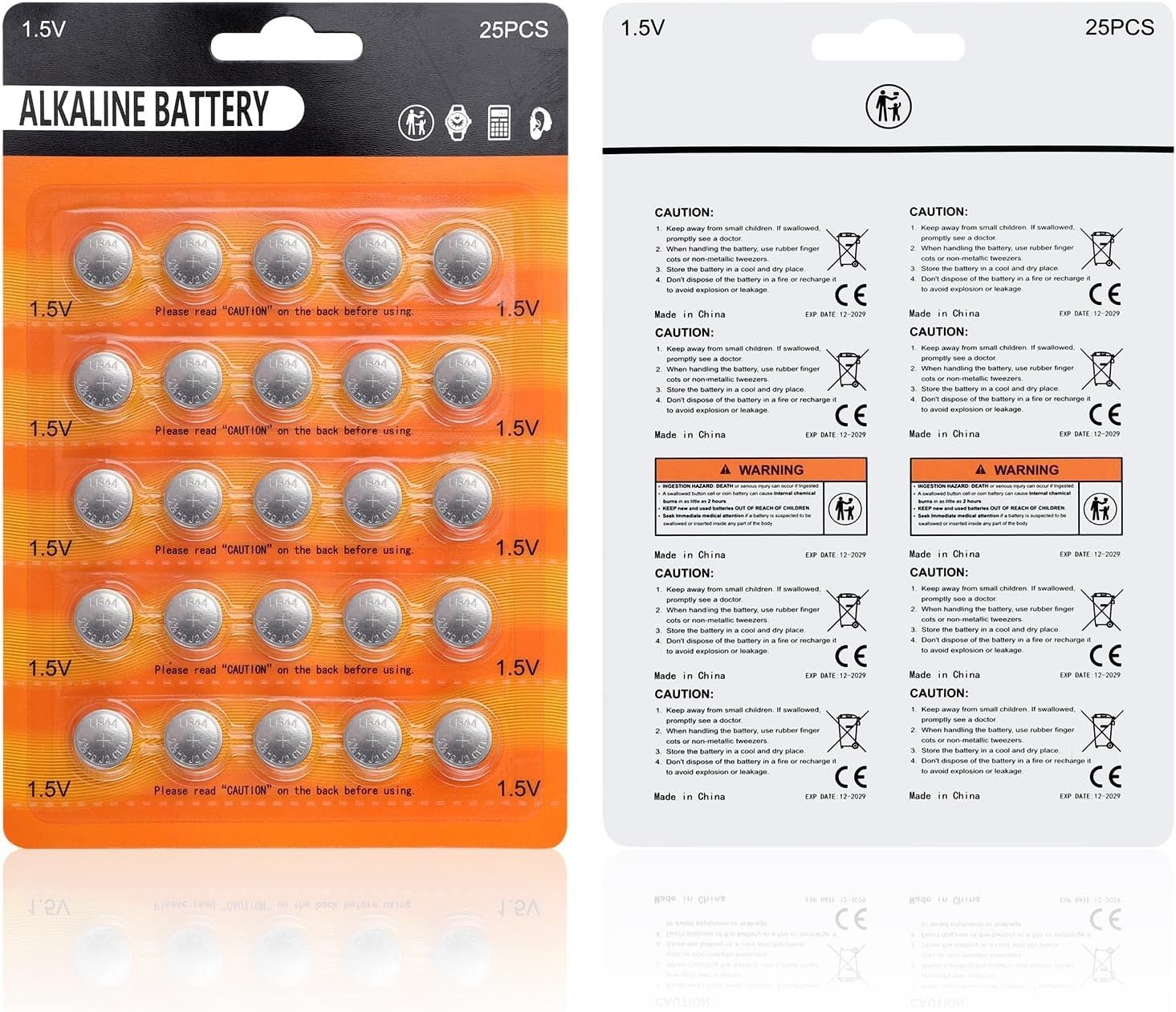 50 Pack LR44 Batteries, AG13 357 303 SR44 a76 Lr44 Button Cell Batteries, 1.5v B