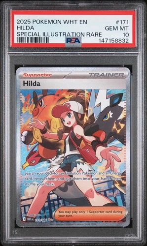 2025 POKEMON WHT EN-WHITE FLARE SPECIAL ILLUSTRATION RARE #171 HILDA PSA 10