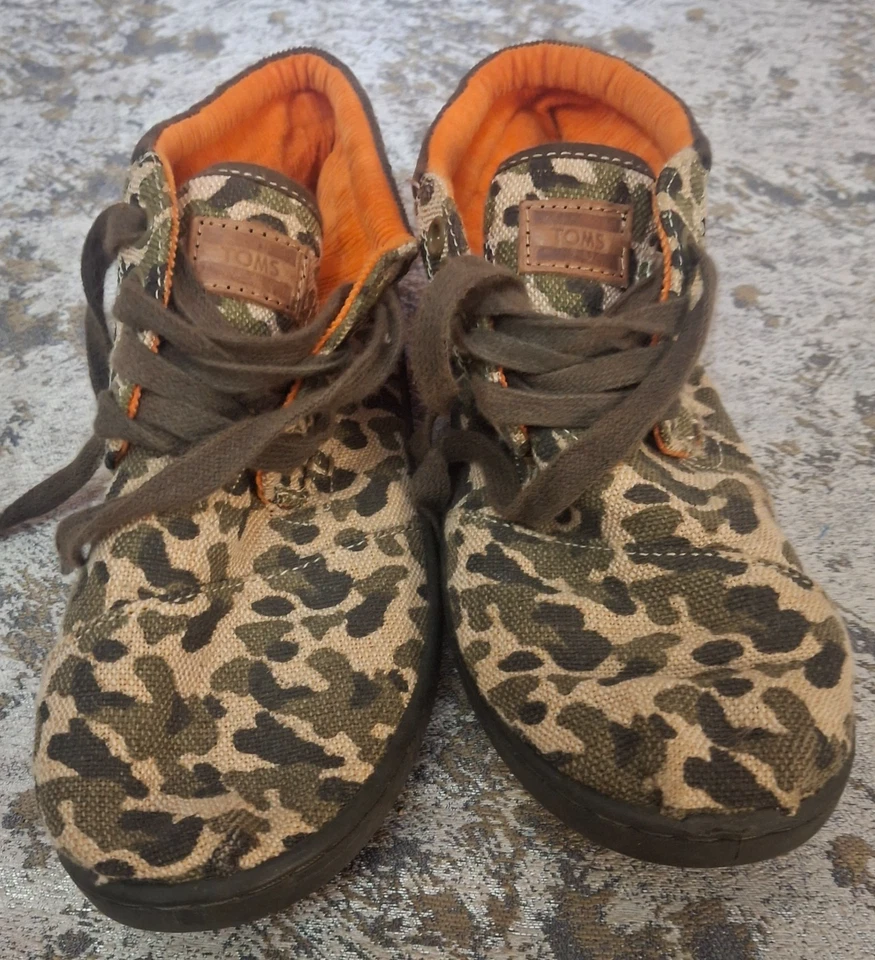 TOMS Botas Camufladas Zapatos Niños Talla 4Y Juventud 340813 Botas Medianas Lona Foto 4 de 4
