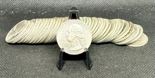 Full Roll (40) 90% Silver Washington Quarters (Circulated Condition)
