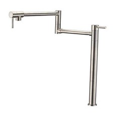 Pot Filler Faucet Finish with Extension Shank and 20" Deck Mount Brushed Nickel