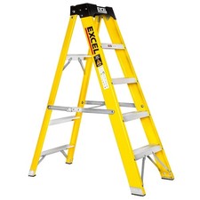 Excel Electricians Fibreglass Step Ladder 5 Tread 1.2m Heavy Duty