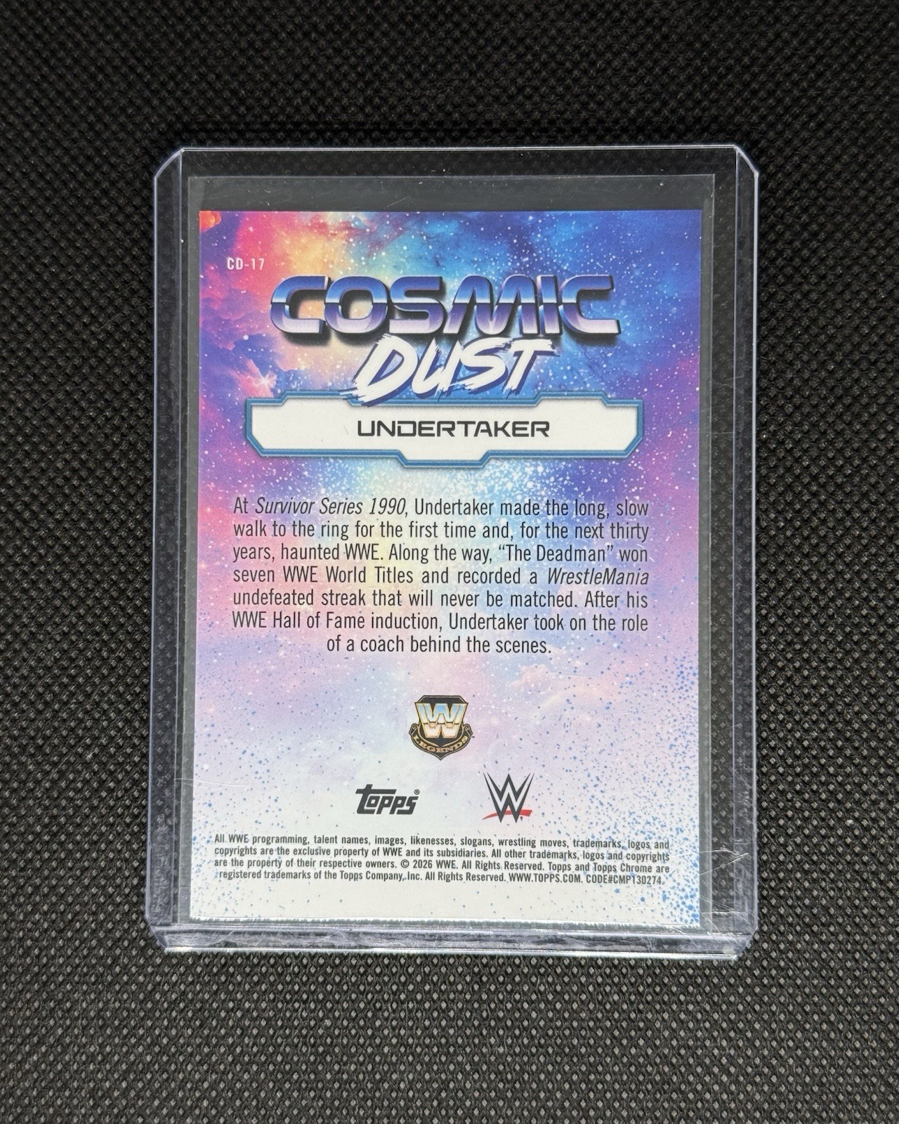 2026 Topps Cosmic Chrome WWE - Undertaker Cosmic Dust Case Hit SSP view 2