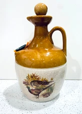 Bunratty Irish Mead Pheasant Ceramic 8" Tall Jug Decanter with Stopper - Empty