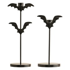 Bat Shape Candelabra For Halloween Parties Iron Taper Candlestick Holders Gift