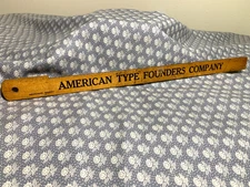 Wooden Printers Ruler   'American Type Founders Company'   Inches/12 Point Scale
