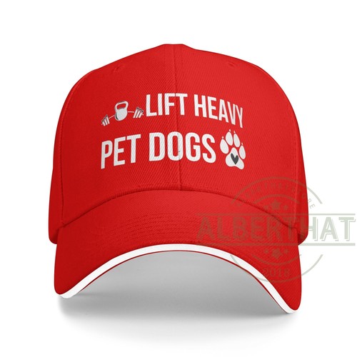 Lifts Heavys Pet Dogs Unisex Baseball Cap Adjustable Men's Hats Trucker Cap - Picture 2 of 9