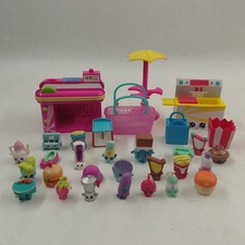Shopkins Food Fair Sweet Treat Display Case  Small Mart Lot 31 pieces