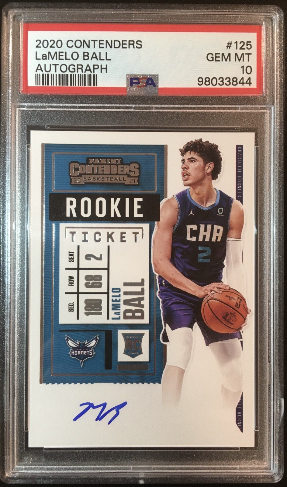 2020 Panini Contenders Auto LaMelo Ball #125 Rookie Ticket PSA 10 Gem Mint