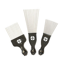 3 Pcs Metal Hair Pick Combs Afro Pick Comb Wide Tooth Hair Pick Comb Salon Using