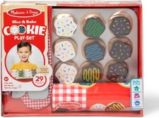 Melissa Doug Slice and Bake Cookies Wooden Play Food Set with Toppings Pretend