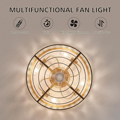 Capiz Fandelier Ceiling Fan with Light,20" Shell Lightss - Picture 8 of 9