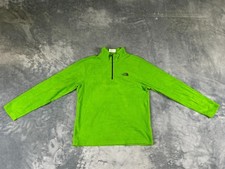 THE NORTH FACE BOYS SWEATER EXTRA LARGE GREEN PULLOVER MOCK NECK 1/4 ZIP