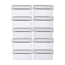 x10 Periea Strong Clear Plastic Shoe Storage Boxes with Lids Stackable Container