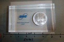 2005 AMERICAN SILVER EAGLE IN LUCITE SBC AWARD 999 SILVER COIN NICE RARE 3EGO