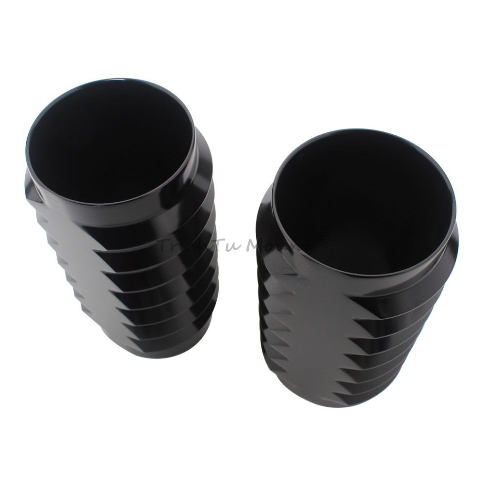 Retro Aluminum Upper Fork Boot Slider Cover For Harley Touring Electra Glide FLH