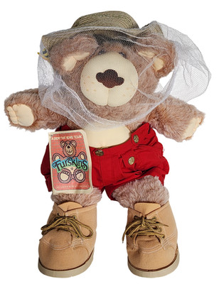 VINTAGE FURSKINS Bear Plush Boone Furskin 1986 Bee-Keeper Xavier Roberts 23'' USA