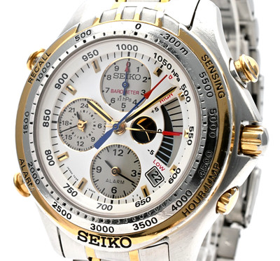SEIKO Cruising Master 7K36-6A00 Combi Barometer Moon Phase Y780 Men's Watch