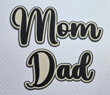 Mom And Dad Titles. Cream And Brown. Scrapbook, Card Making Paper Piecing