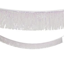 9 Ft. Iridescent Ready-to-Hang Metallic Tinsel Fringe Garland