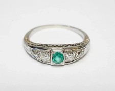 Art Deco Style Round Lab Created Diamond 14K White Gold FN Best Engagement Ring