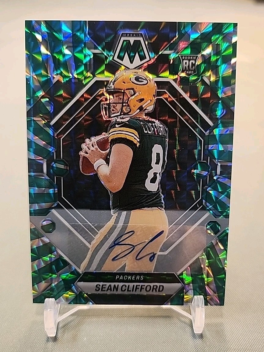 2023 Panini Mosaic Football Sean Clifford #361 RC Rookie Green Swirl Auto /15