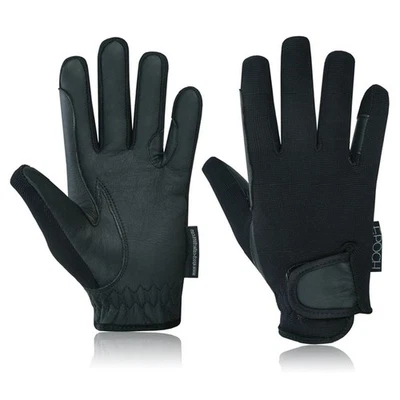 FITZFLAIRZ Reitsport Winter Thermo Reithandschuhe Kunstleder schwarz rutschfest