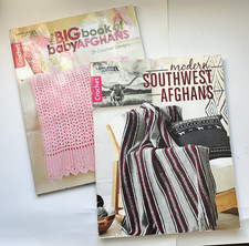 Leisure Arts Crochet Pattern Book Lot Book of Baby Afghans, Southwest Afghans