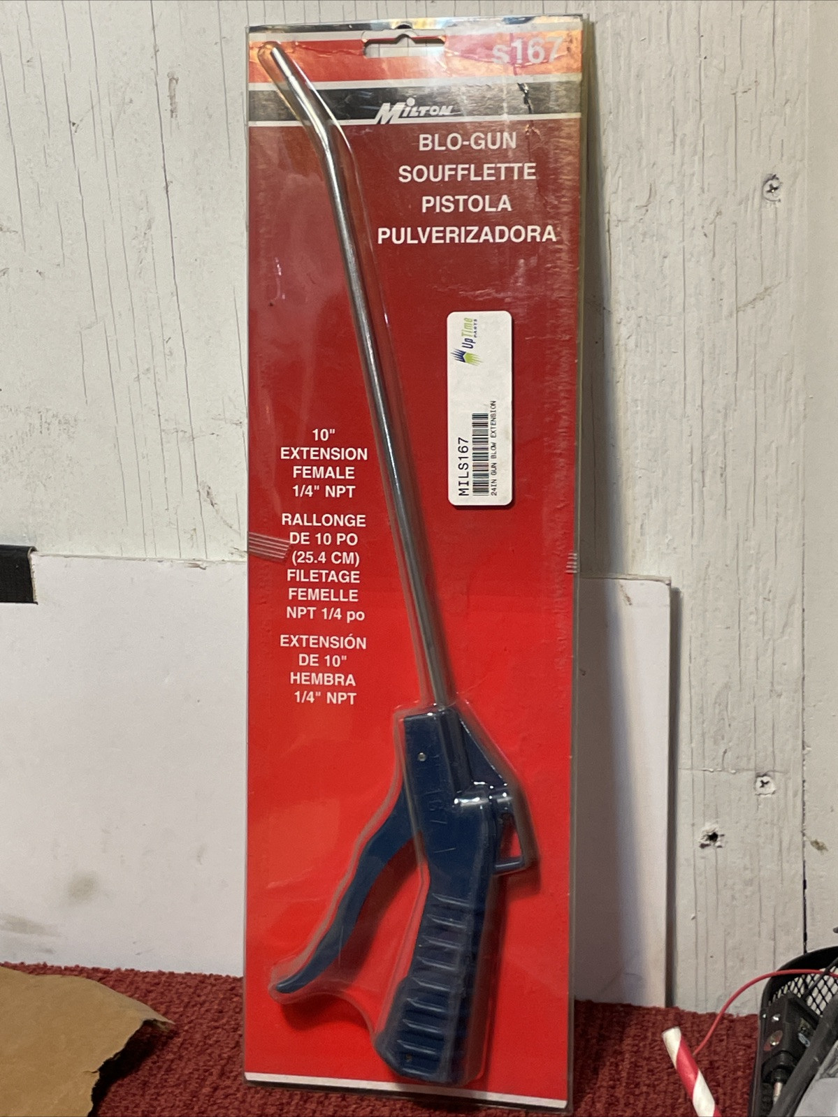 Milton 10In Pistol Grip Blow Gun with Safety Tip for 90 Max Psi