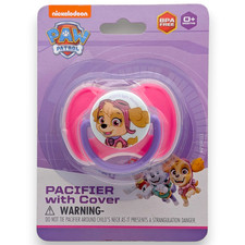 PAW PATROL SKYE PACIFIER WITH COVER PINK PURPLE 0 MONTHS BPA FREE NEW