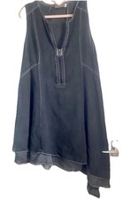 Mint velvet distressed grey tiered asymmetrical hem dress women 14 emo goth 