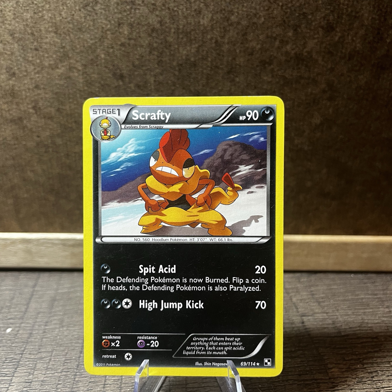 Scrafty 69/114 Black & White Pokemon LP