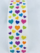 Vintage 2000 Mrs. Grossman's Stickers Roll Happy Hearts - Scrapbooking
