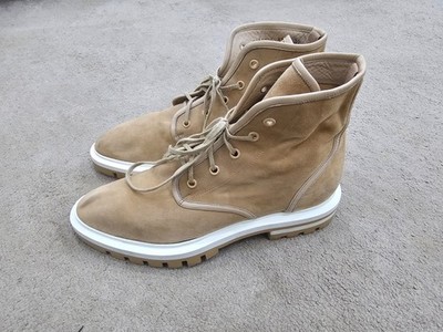 Santoni Woman Lace up Suede Beige Boots sz 39 / 8.5-9 us