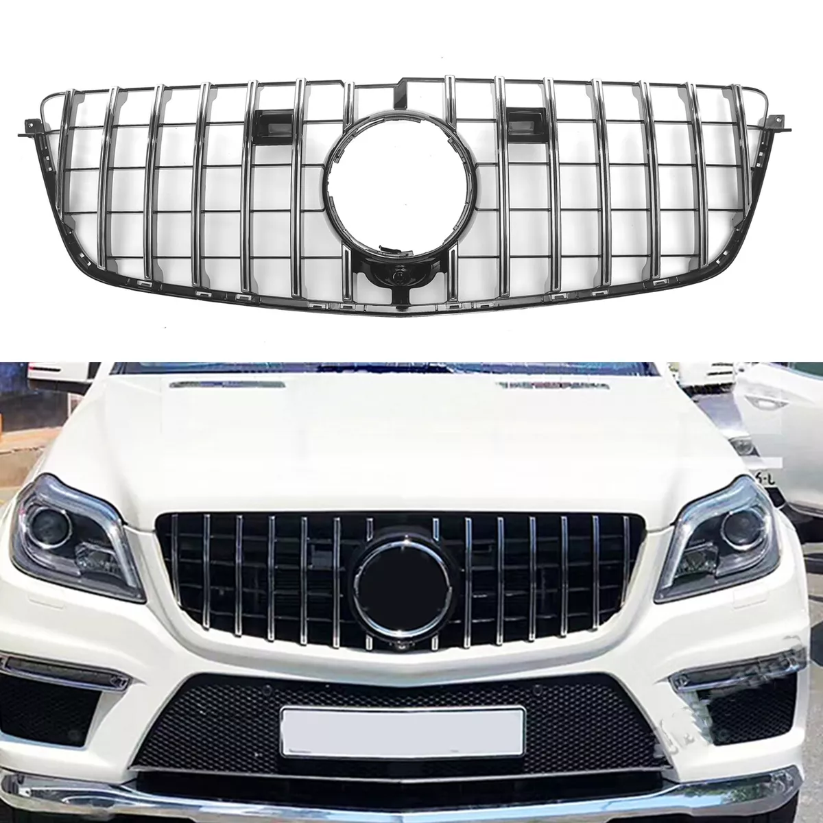 1x Front Grille Grill For Benz X166 GL Class GL500 GL550 GL63 2013-2015 GT Style