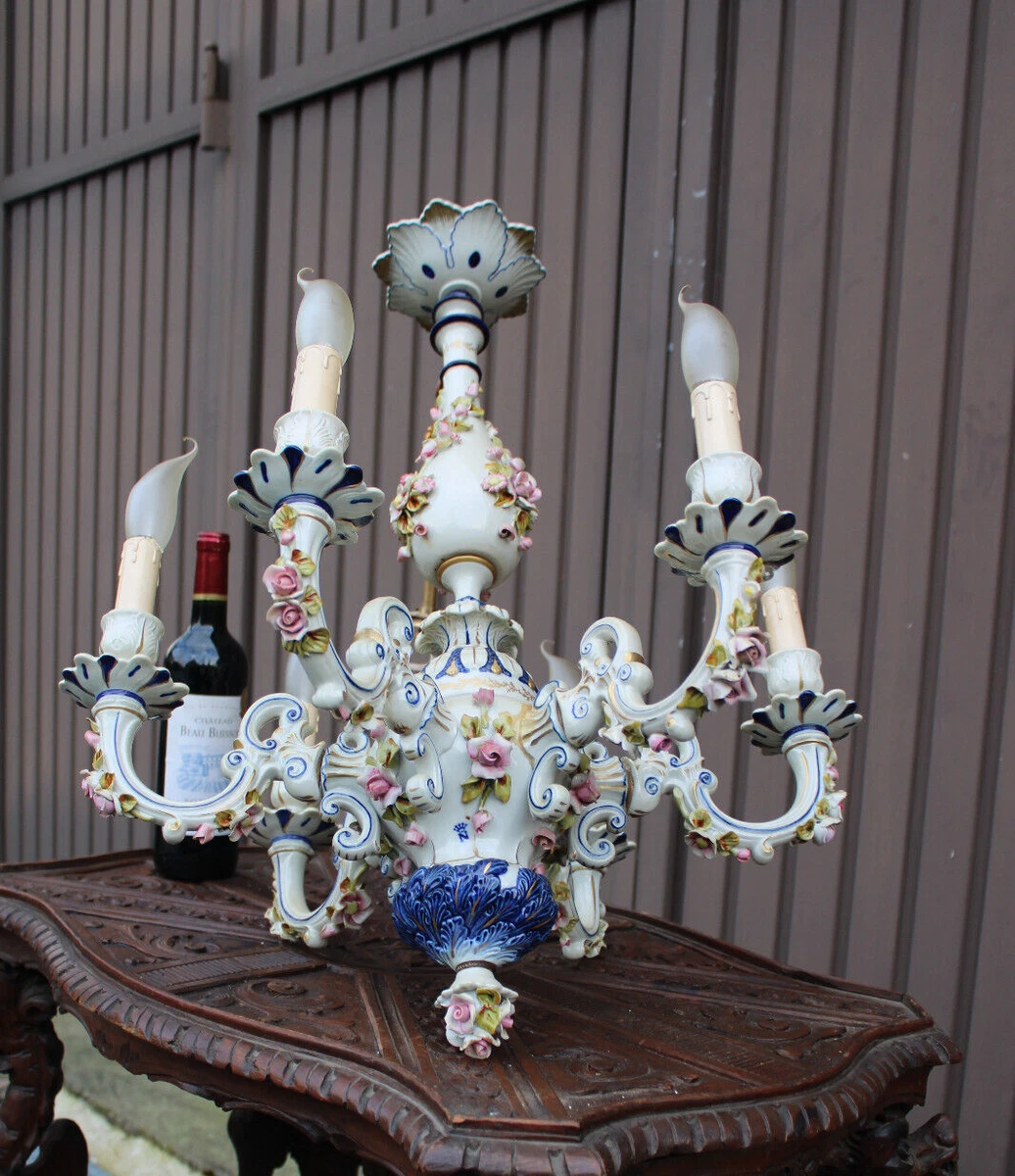 Antique on sale capodimonte chandeliers