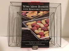 New*Charcoal Companion 2-Piece Mesh Basket Set for Grill w/Removable Handle