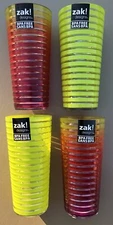 4 Piece ZAK Designs Striped Juice Cups 12 Ounce Ea. Kiwi & Sherbet BPA-Free ZAK!
