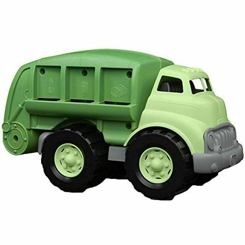 Recycling Truck in Green Color - BPA Free Kids Play Vehicles Toy Pretend
