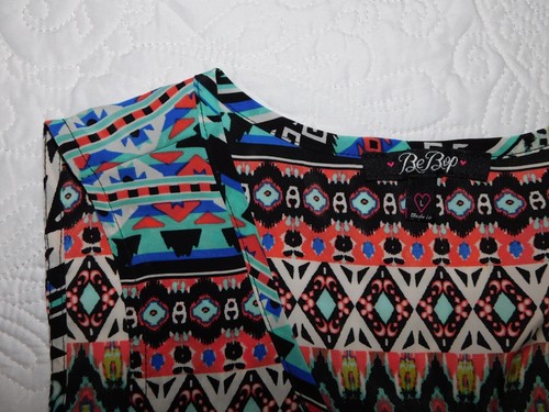 BEBOP ― L Large ― Black/Coral/Aqua Printed Sleeveless One Piece Romper NWT #CH20 - Picture 5 of 7