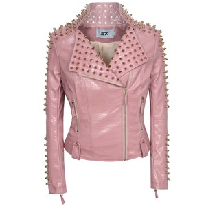 pastel leather jacket