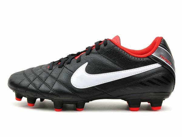 Nike Leather Soccer Cleats Jr. Tiempo Natural IV Black/White
