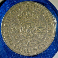 WORLD COIN SALE-1948 UNITED KINGDOM 2-SHILLING -COPPER/NICKEL-COMP. COIN--KM#865