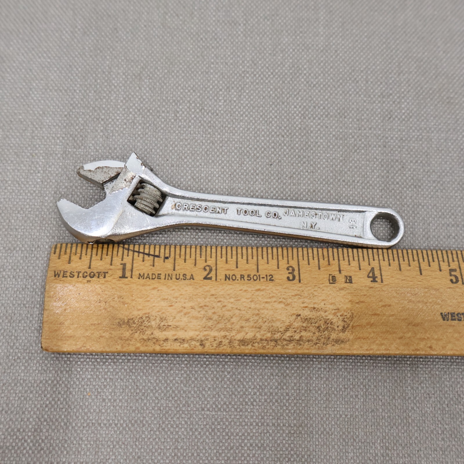 Vintage Crescent Crestoloy Steel 4 Inch Adjustable Wrench Made in