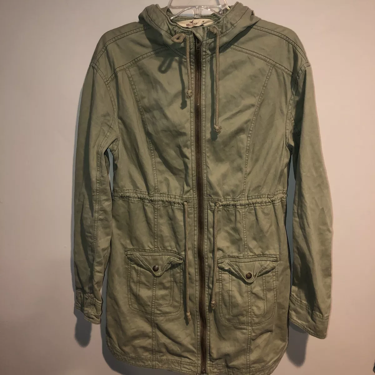 Hollister army green jacket sale