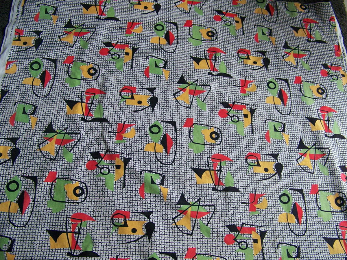 Grand Coupon De Tissu Vintage Années 60 - Occasion