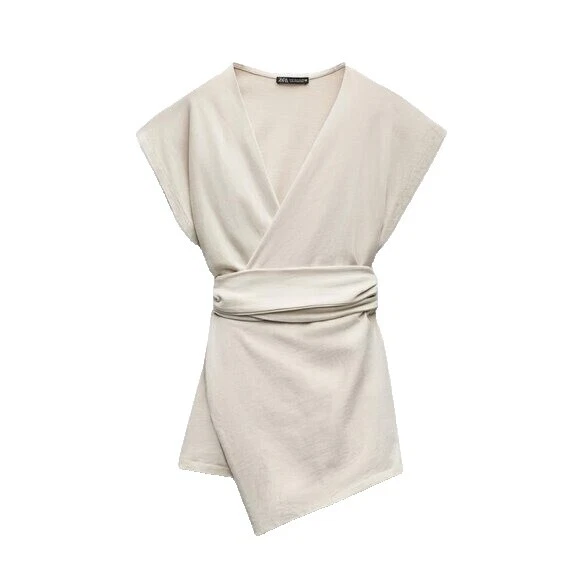 Zara White Cotton Tops for Women