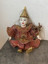 PUPPET ANCIENNE MARIONNETTE A FILS BOIS THAILANDE INDONESIE BIRMANIE BOIS SEQUIN