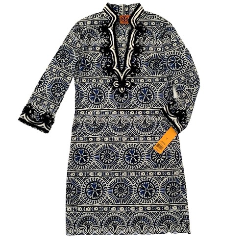 Tory Burch black embroidered cotton poplin caftan dress | eBay